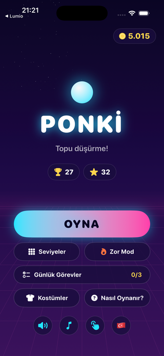 Ponki ana menü